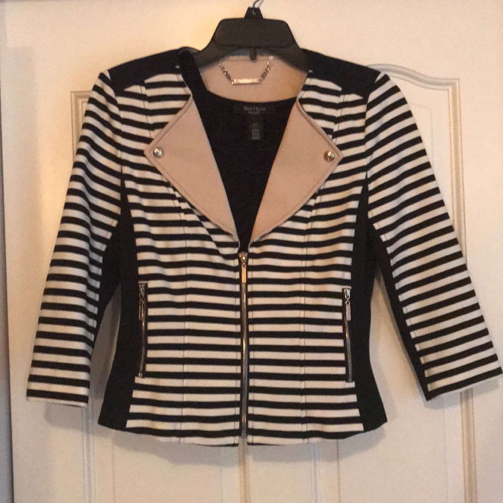 White House Black Market Striped Ponte Jacket